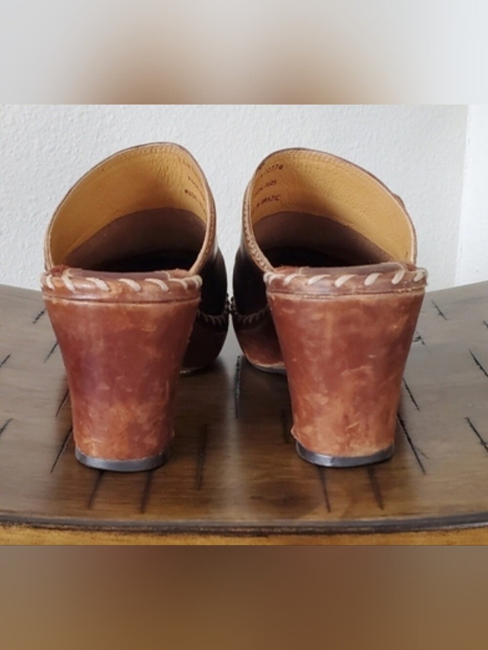 Frye Charlotte Leather Vintage Clog Mule Ring Harness Heels Western Boho - Picture 5 of 15